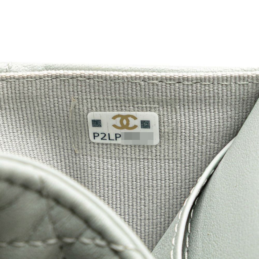 CHANEL Authentic Gray Lambskin Leather Wallet - Picture 9 of 11
